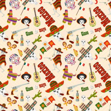 düz tarzı, Cinc Tema sorunsuz pattern_1_illustration