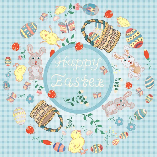 Illustration im childrens _ 4 _ style zum Thema Ostern, Kreis — Stockvektor