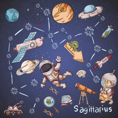 name_31_and renk illüstrasyonları ile uzay takımyıldızı 