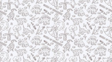 Kontur sorunsuz illustration_10_of küçük dinosau desen