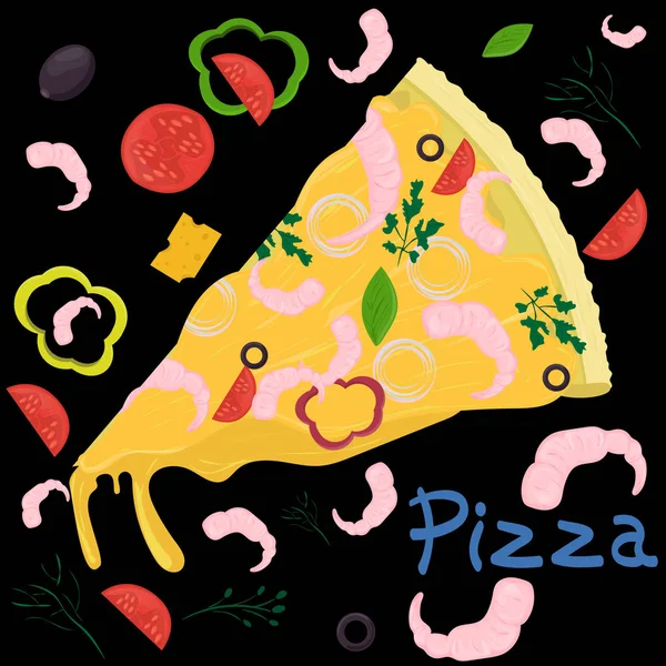 Omslags bakgrund illustration, på temat italienska pizza Cui — Stock vektor