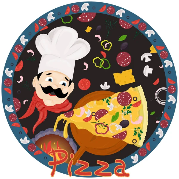 Cover background_6_illustration, na téma italské pizzy c — Stockový vektor