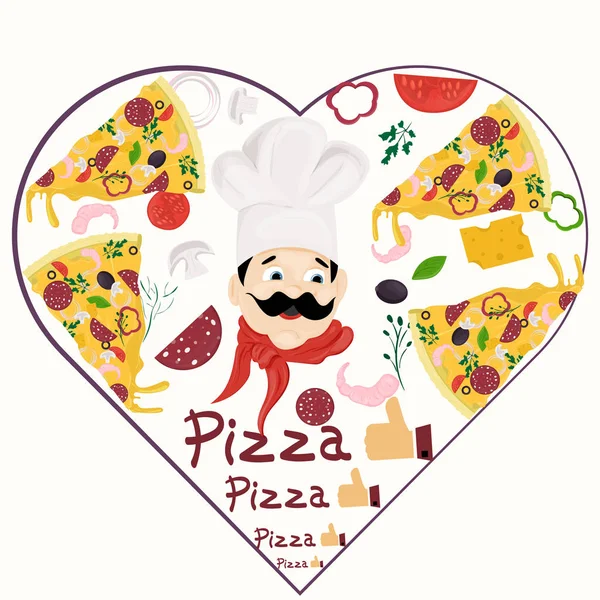 Cover background_28_illustration, na téma italské pizzy — Stockový vektor