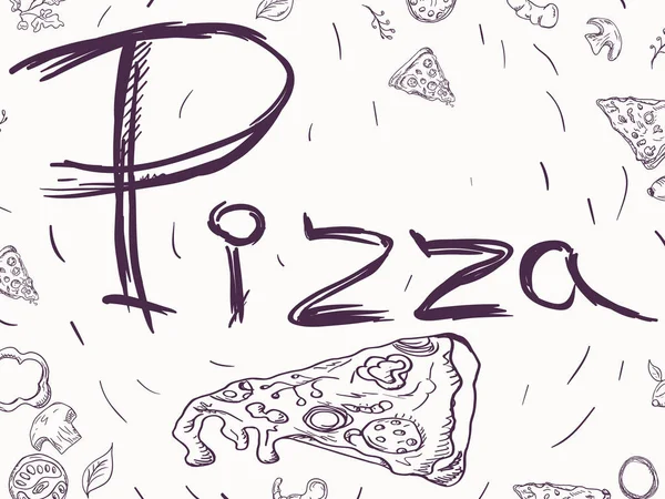 Kapak background_8_illustration, İtalyan pizza c teması — Stok Vektör