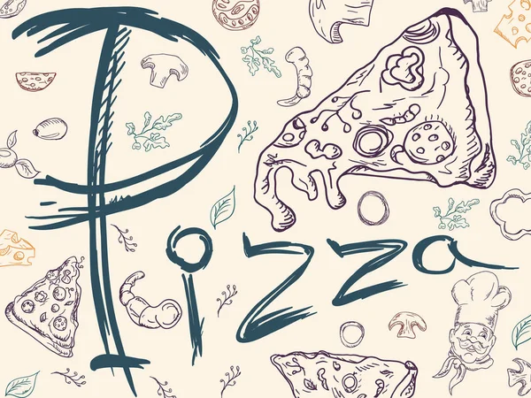 Cover background_31_illustration, på temat italiensk pizza — Stock vektor