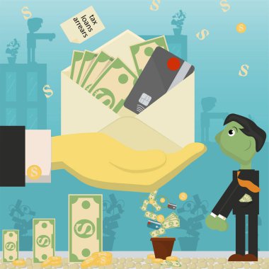 düz illüstrasyon on_12_business, krediler, vergiler ve borç. Zombi