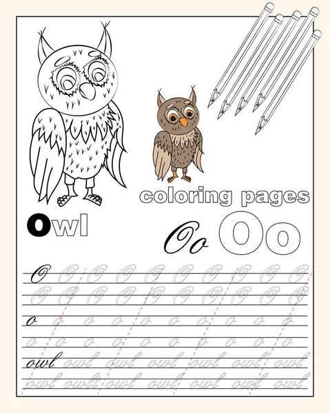 Illustration _ 15 _ páginas para colorear del alfabeto inglés con anim — Vector de stock