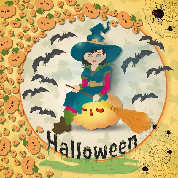 Abbildung von Allerheiligen, Allerheiligen, Halloween, kreisförmiges Ornament — Stockvektor