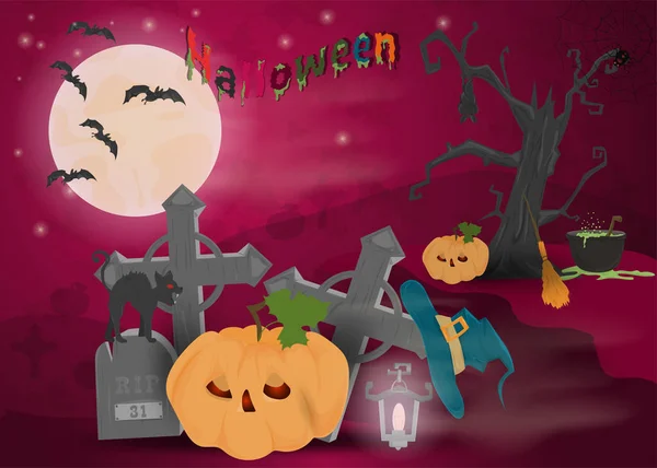 Childrens _ 8 _ illustrazione di tutti i santi vigilia di festa, Halloween, n — Vettoriale Stock