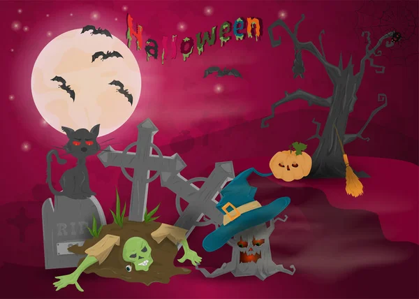 Childrens _ 9 _ illustration aller heiligen vorabendfeiertage, halloween, n — Stockvektor