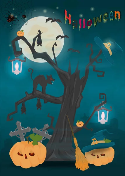 Kinder 19 Illustration aller Heiligen Vorabend Feiertag, halloween, — Stockvektor