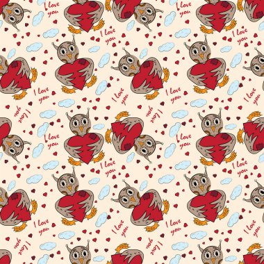 kontur renk dikişsiz çocuk illüstrasyon küçük baykuş hugs o