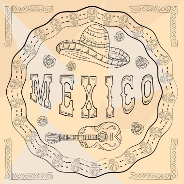 çember çizimi 10 dairesel süs çıkartması ve kafatasları.