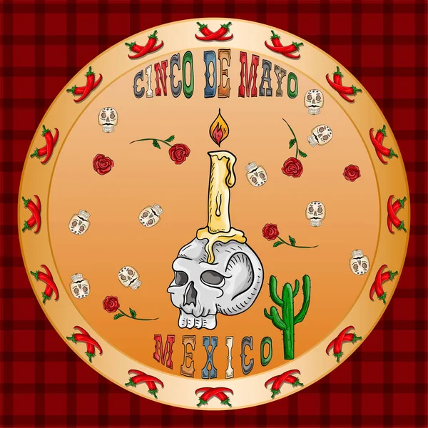 Ilustración 9 diseño sobre el tema mexicano del Cinco de mayo cele — Vector de stock
