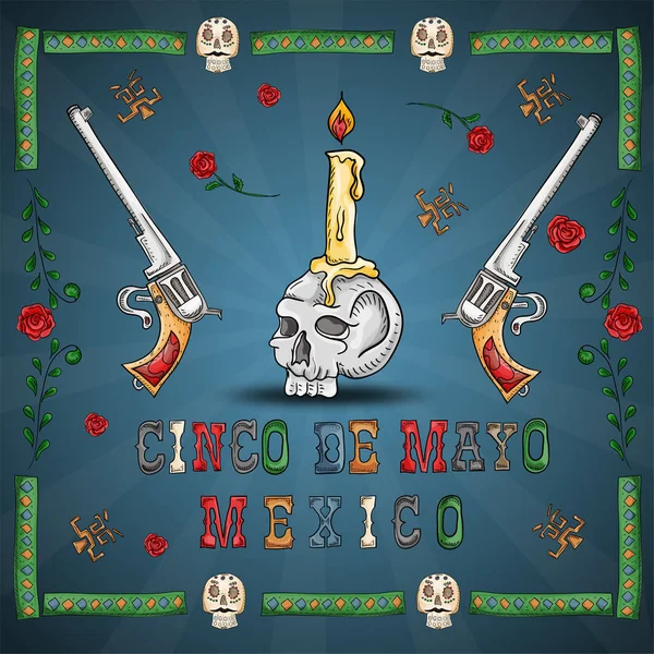 Ilustración 22 diseño sobre el tema mexicano de Cinco de mayo cel — Vector de stock