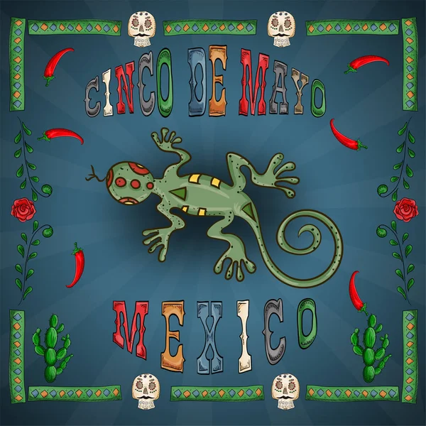 Ilustración 29 diseño sobre el tema mexicano de Cinco de mayo cel — Vector de stock