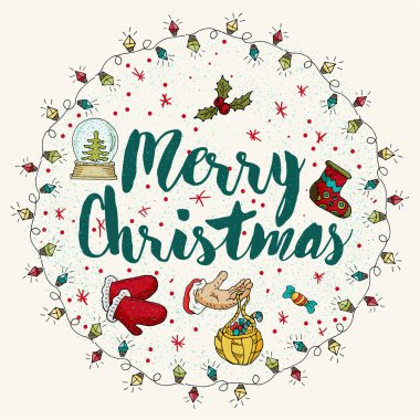 Tasarım kartpostalları için Noel ve yeni yıl ana hatları renk düzeni