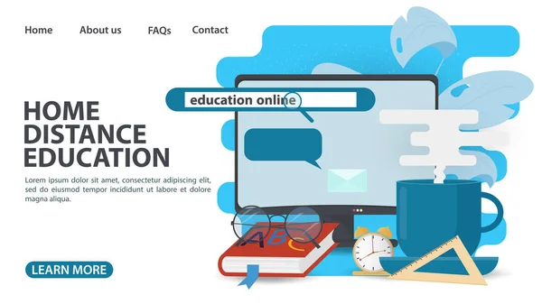 Formation Ligne Conception Page Web Moniteur Ordinateur Avec Barre Recherche — Image vectorielle