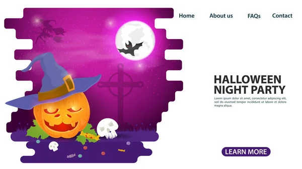 Баннер Дизайна Веб Страницы Мобильных Приложений Тему Святых Накануне Хэллоуин — стоковый вектор