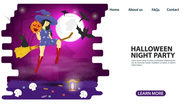 Баннер Дизайна Веб Страниц Мобильных Приложений Тему Святых Накануне Хэллоуина — стоковый вектор