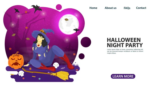 Баннер Дизайна Веб Страницы Мобильных Приложений Тему Святых Накануне Хэллоуина — стоковый вектор