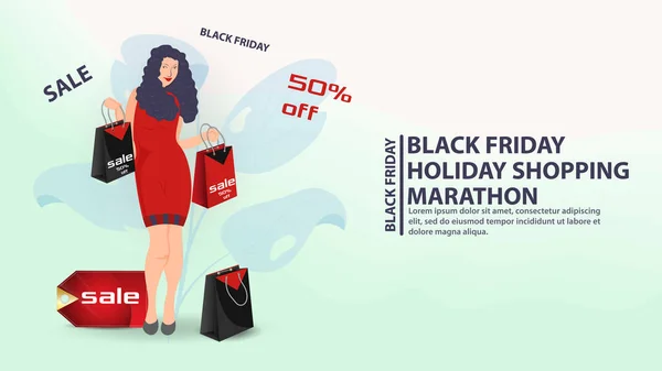 Banner Voor Design Webpagina Mobiele Apps Black Friday Sale Kortingen — Stockvector