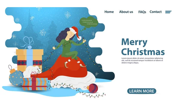 Banner Para Natal Design Ano Novo Páginas Web Aplicativos Móveis —  Vetores de Stock