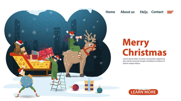 Banner Para Navidad Diseño Año Nuevo Páginas Web Aplicaciones Móviles — Vector de stock