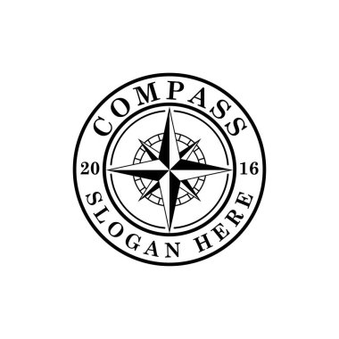 Pusula logosu, simge ve sembol. Resim şablonu tasarımı