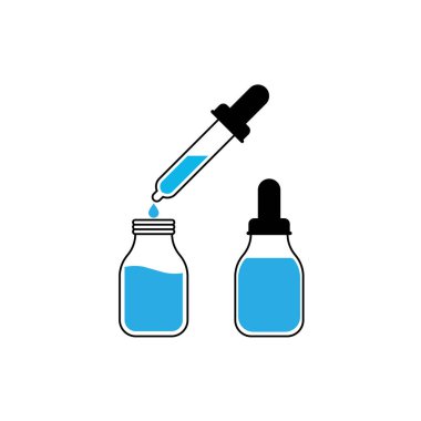 Temel yağ şişesi simgesi, Düşüren şişe simgesi - Vektör