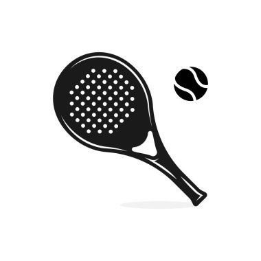 Padle Tennis logo, padle club logo, padle racket and ball logo icon vector