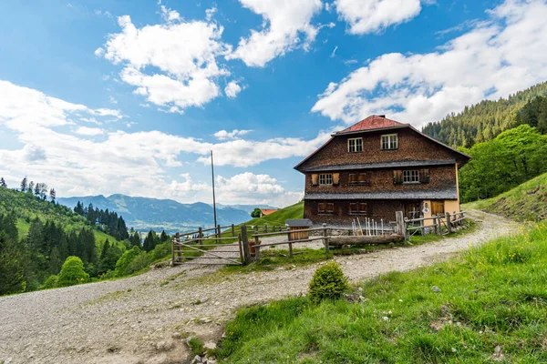 Entschenkopf Átjáró Fantasztikus Panorámával Gaisalpsee Felső Alsó Részére Allgau Alpokra — Stock Fotó