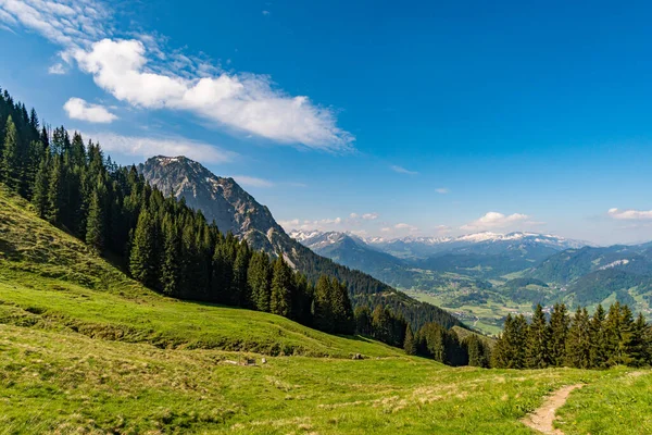 Traversée Entschenkopf Avec Une Vue Panoramique Fantastique Sur Haut Bas — Photo
