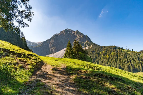 Entschenkopf Átjáró Fantasztikus Panorámával Gaisalpsee Felső Alsó Részére Allgau Alpokra — Stock Fotó