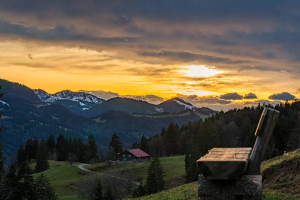 Caminhada Outono Colorida Perto Immenstadt Allgau — Fotografia de Stock