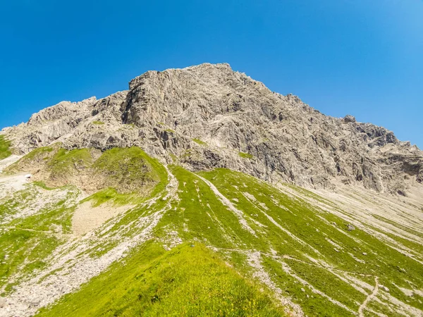 Randonnée Panoramique Fantastique Depuis Nebelhorn Long Laufbacher Eck Schneck Hofats — Photo