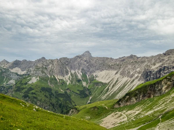 Fantástica Caminata Panorámica Desde Nebelhorn Largo Del Laufbacher Eck Través — Foto de Stock