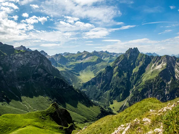 Fantástica Caminata Panorámica Desde Nebelhorn Largo Del Laufbacher Eck Través — Foto de Stock