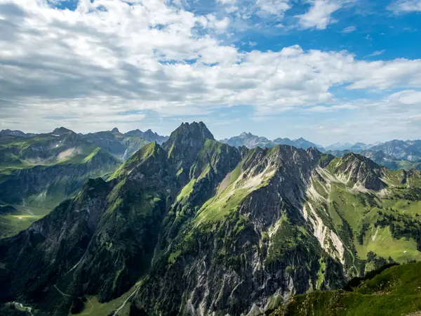 Nebelhorn Dan Schneck Hofats Oytal Üzerinden Laufbacher Eck Boyunca Fantastik — Stok fotoğraf