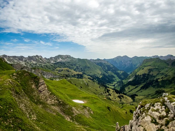 Fantástica Caminata Panorámica Desde Nebelhorn Largo Del Laufbacher Eck Través —  Fotos de Stock
