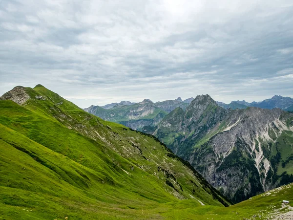 Fantástica Caminata Panorámica Desde Nebelhorn Largo Del Laufbacher Eck Través — Foto de Stock