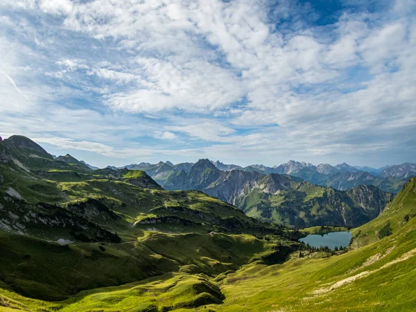 Fantástica Caminata Panorámica Desde Nebelhorn Largo Del Laufbacher Eck Través —  Fotos de Stock