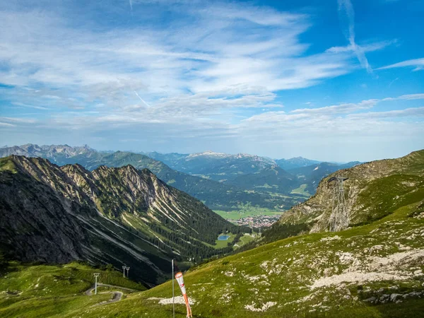 Randonnée Panoramique Fantastique Depuis Nebelhorn Long Laufbacher Eck Schneck Hofats — Photo