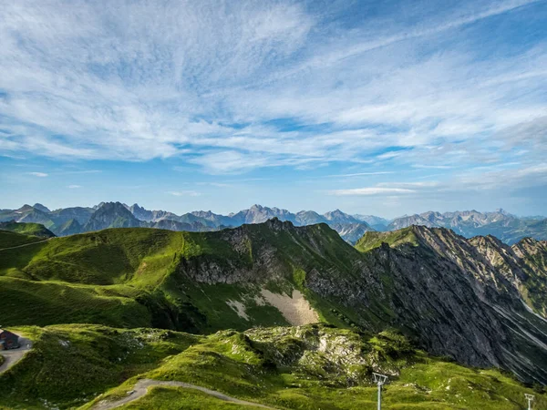 Fantástica Caminata Panorámica Desde Nebelhorn Largo Del Laufbacher Eck Través —  Fotos de Stock