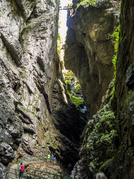 Cañón Roca Más Profundo Breitachklamm Europa Desde Oberstdorf Hasta Kleinwalsertal —  Fotos de Stock