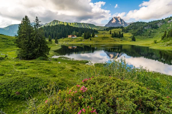 Fantastic Hike Beautiful Lechquellen Mountains Warth Schrocken Bregenzerwald Vorarlberg — Stock Photo, Image