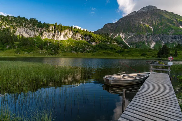 아름다운 Lechquellen Mountains 보르아를 베르크 Warth Schrocken Bregenzerwald — 스톡 사진