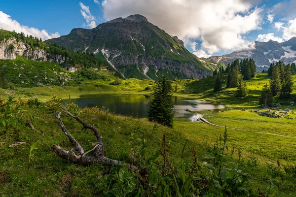 Fantastic Hike Beautiful Lechquellen Mountains Warth Schrocken Bregenzerwald Vorarlberg — Stock Photo, Image