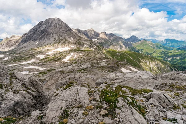 Φανταστική Πεζοπορία Στα Βουνά Lechquellen Στο Vorarlberg Της Αυστρίας Κοντά — Φωτογραφία Αρχείου