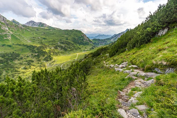 Fantástica Caminata Las Montañas Lechquellen Vorarlberg Austria Cerca Lech Warth — Foto de Stock